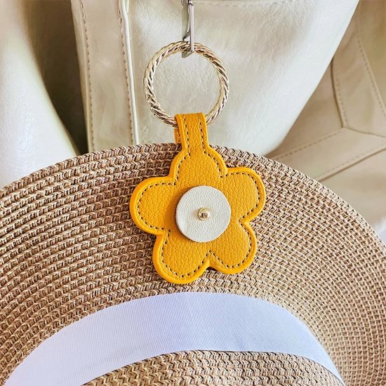 Pinces à chapeaux pour voyage, sacs, sacs à dos, sacs fourre-tout, valises, pinces à chapeau en cuir en forme de fleur, accessoires porte-clés pour chapeaux Wit