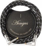 Áengus Black Tweed Gitaarkabel Instrumentkabel - 6.35mm mono jack plug haaks/haaks - 3 meter