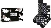 Happy Socks giftbox 3P sokken black and white zwart - 41-46