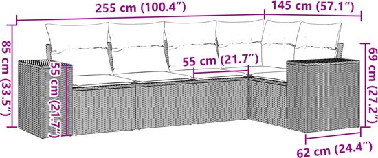 vidaXL-5-delige-Loungeset-met-kussens-poly-rattan-beige