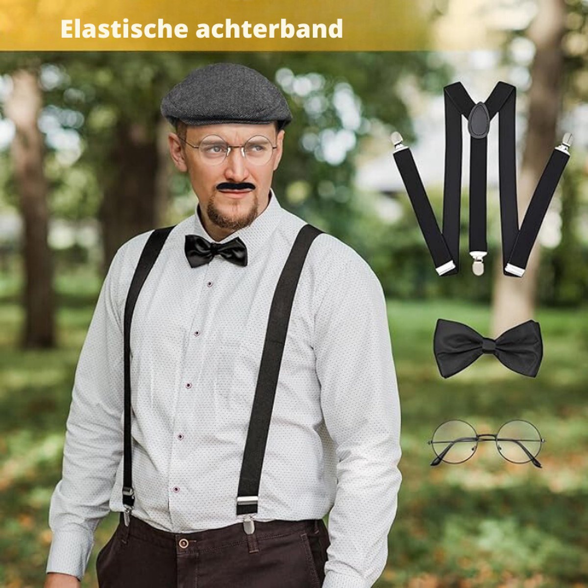 Close-upportret Van Een Mens Met Modieuze Baard En Haar In Overhemd Met Vlinderdas En Bretels Studiofoto Tegen Dark Die Zijdelings Eruit Image143938640