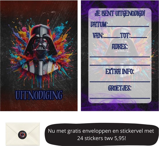 Invitation à une fête d'enfants - Fête d'enfants - Invitations - Anniversaire - Enveloppes incluses - Propre design et impression - Garçons/ Filles - Carte de vœux - - 20 pièces - A6