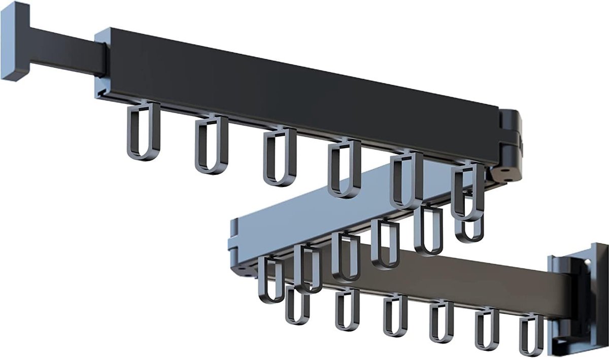 Goedkoopste Ruimtebesparend Intrekbaar Klerenhangerrek - Opvouwbaar Wanddroogrek - Praktische Organisator voor Kleding - Muurbevestiging - Efficiënt Wasgoedrek