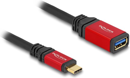 DeLOCK 60172 Câble USB USB 3.2 Gen 2 (3.1 Gen 2) 0 m USB C USB A Zwart, Rouge