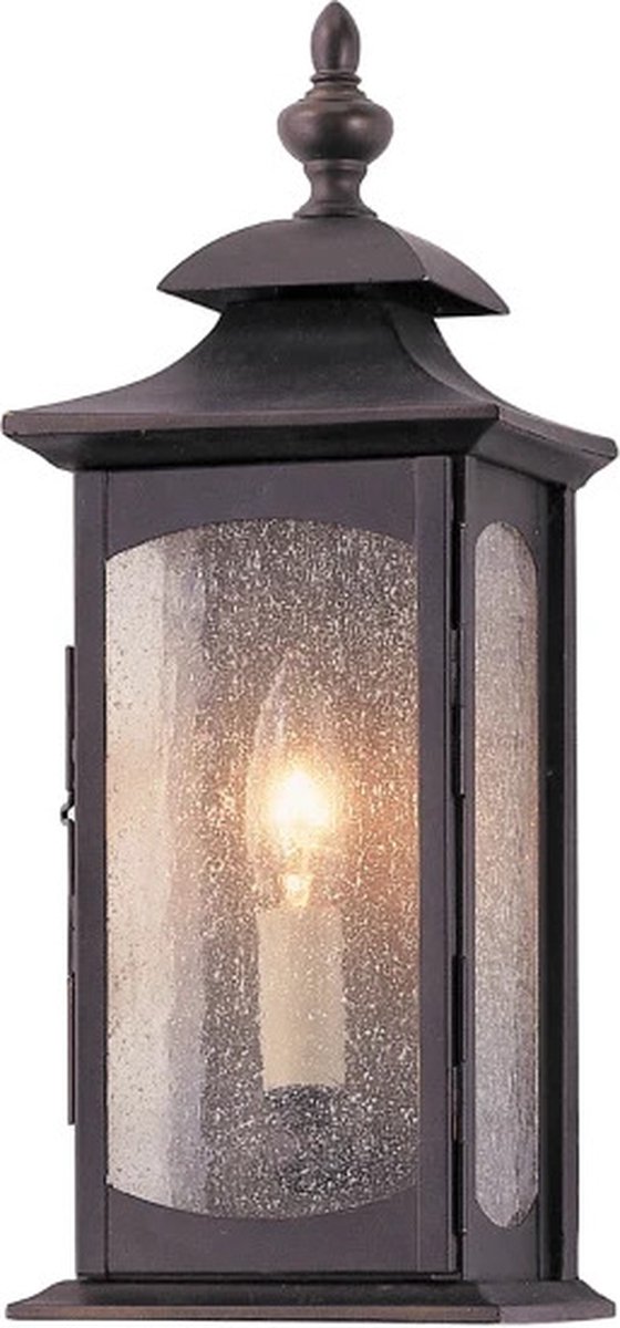 Feiss LED Wand Buitenlamp Market Square | 1X E14 Max 60W | IP44 | Dimbaar | Oil Rubbed Bronze