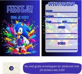 Uitnodiging kinderfeestje - Kinderfeest - Uitnodigingen - Verjaardag - Inclusief enveloppen - Eigen design en print - Wenskaart- Jongens/ Meisjes - 16 stuks - A6