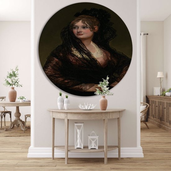 Portrait de Doña Isabel Cobos de Porcel - Cercles muraux Francisco Goya - Peinture de femme - Cercle mural Maîtres anciens - Peinture moderne - Peinture - Décoration salon cercle mural aluminium 60x60 cm