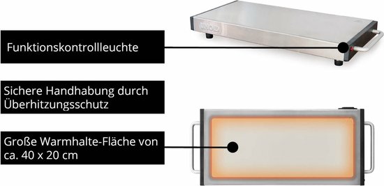 Unold Elena 58845 Warmhoudplaat RVS (geborsteld) — afbeelding 4