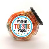 Vaderdag cadeau - "Voor de TOFSTE Papa" - Snoeppot botertoffee's - snoep cadeau - vaderdag geschenk