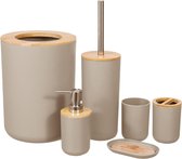 Lot De 4 Accessoires De Salle De Bain Beige – Porte-brosse à