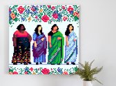 Pixel art dikke dames schilderij | Pulsating portraits of voluptuous women in vibrant pixelated form | Kunst - 40x40 centimeter op Canvas | Foto op Canvas