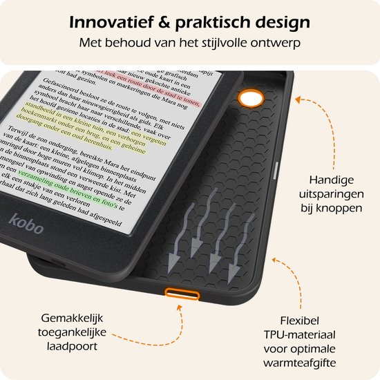 Hoesje Geschikt voor Kobo Clara Colour Hoes Book Case - Hoes Geschikt voor Kobo Clara Colour Hoesje Book Cover Met Screenprotector - Graffity van Hoesje  — afbeelding 3