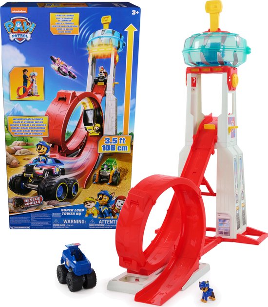 Foto: Paw patrol reddingswagens super loop uitkijktoren met licht en geluid