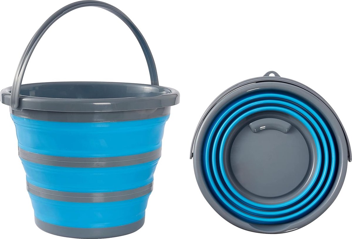 Goedkoopste 1 opvouwbare siliconen emmer voor reiniging, kamperen, vissen, reizen (10 liter), ruimtebesparend voor huis en camper (1 verpakking