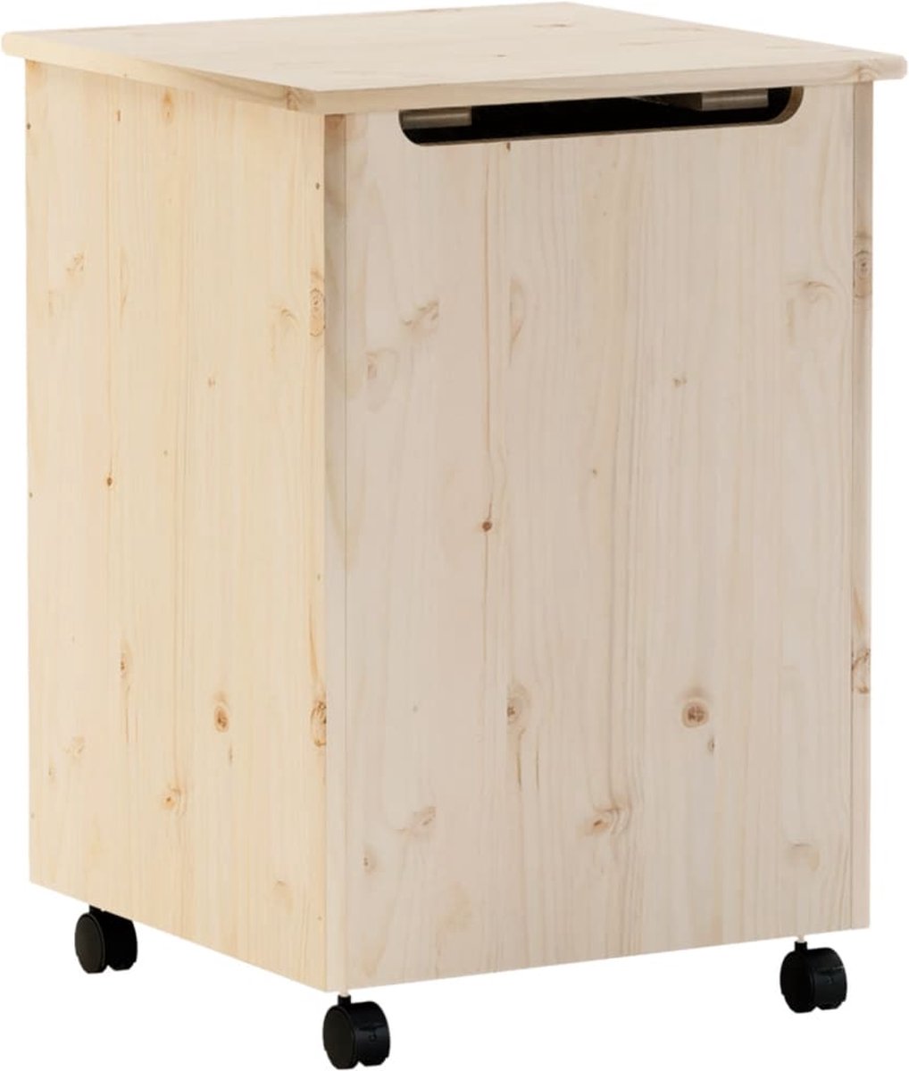 Goedkoopste vidaXL - Wasmand - met - wielen - RANA - 45x45x64 - cm - massief - grenenhout