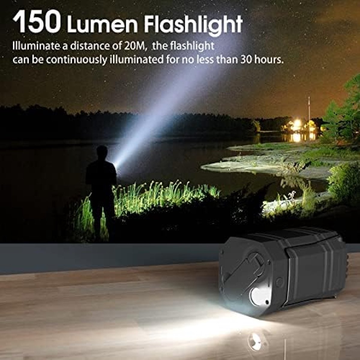Opblaasbare Campinglantaarn Op Zonne-energie, Powerbank 4200mAh Met USB 3 Niveaus Led Licht Dimbaar Buitenlamp Opvouwbaar Draagbaar Waterdicht Ip67 Voor Noodgevallen Tafel Binnenplaats Vissen