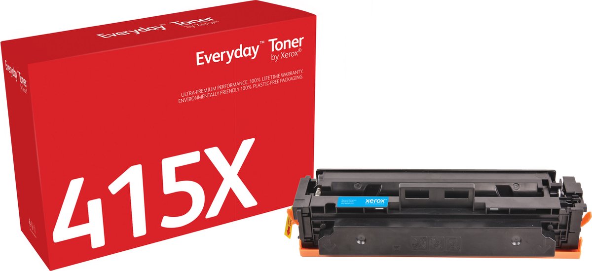 Everyday Cyaan Toner vervangt de HP 415X (W2031X), Hoog rendement
