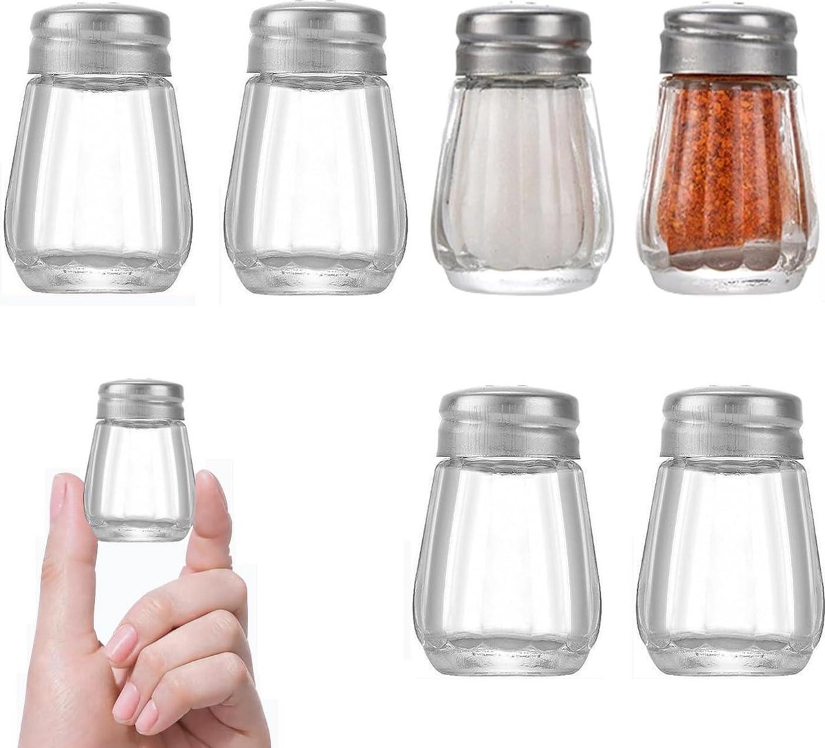 20 stuks mini-zoutvaatjes met tags, 6 g plastic zoutvaatjes met