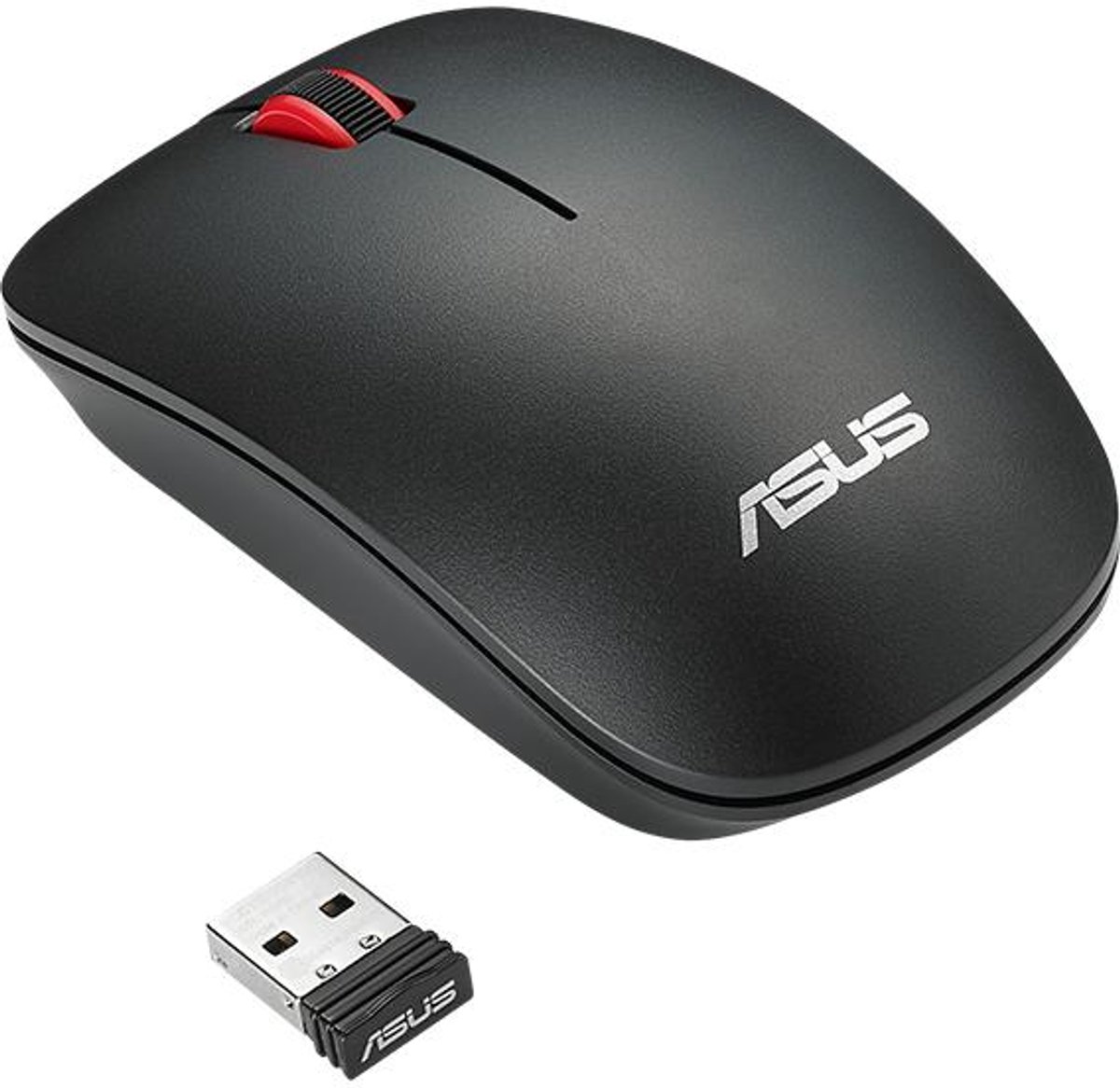 ASUS WT300 RF Draadloos Optisch 1600DPI Ambidextrous Zwart, Rood muis