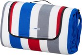 xxl picknickkleed - 200 x 300 cm - zacht - fleece - waterdicht - met handgreep - gestreept - kleurrijk