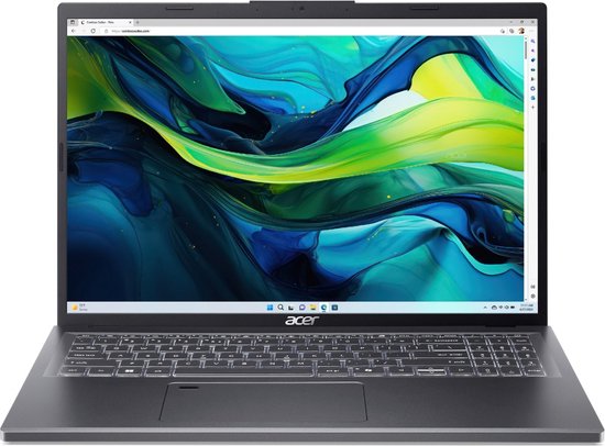 Acer Aspire 16 A16-51GM-71SM Intel Core 7 150U Laptop 40,6 cm (16") WUXGA 16 GB DDR5-SDRAM 512 GB SSD NVIDIA GeForce RTX 2050 Wi-Fi 6E (802.11ax) Windows 11 Home Grijs - Acer - Hoofdafbeelding