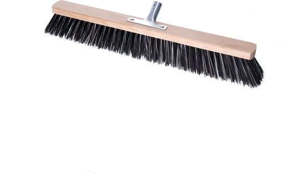 Buemag Bezemkop - Arenga/Elaston mix - zwart/wit - hard - hout - 60 cm - 26mm - straatbezem/buitenbezem - bezem van Buemag — afbeelding 3