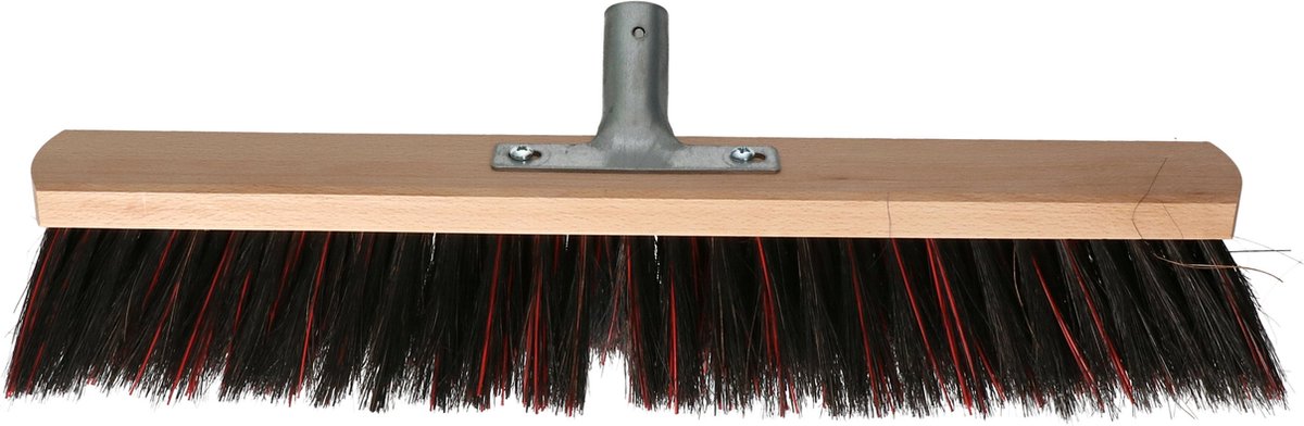 Goedkoopste Buemag Bezemkop - Arenga/Elaston mix - zwart/rood - hard - hout - 50 cm - 26mm - straatbezem/buitenbezem - bezem