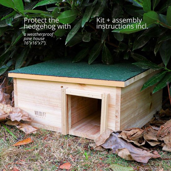 WILDLIFE FRIEND Houten egelhuis - weerbestendig - voor de WILDLIFE FRIEND Houten egelhuis - weerbestendig - voor de