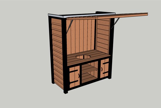 Steigerhoutje.nl - Buitenkeuken- Close- overdekt BBQ'en met een Klepdeur- Uniek model/ bescherming van je BBQ — afbeelding 3