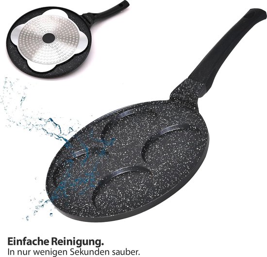 Amalindo Pancakepan 26 cm, 7 gaten, anti-aanbaklaag, inductie, eieren en pannenkoeken