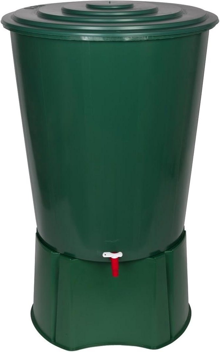 Regenton XL 310 liter kunststof groen - robuuste kraan - veiligheidssluiting Regenton