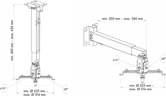 Epson V12H963110 Support pour Projecteurs Plafond (Noir