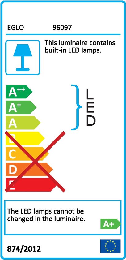 EGLO Pertini - Applique - 2 lumières - Chrome - Transparent