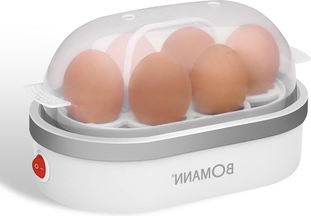 Bol.com Eierkoker Bomann voor maximaal 6 eieren - anti-aanbaklaag - zoemer - elektrisch - eierhouder - messenbeker met eierprikk... aanbieding