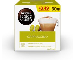 NescafÃ© Dolce Gusto Cappuccino, Koffiecapsule, Cappuccino, Dolce Gusto, 15 kopjes, Zwart, Groen, Wit, NescafÃ©