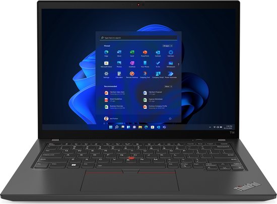 Lenovo ThinkPad T14 Gen 3 (Intel) Intel® Core™ i5 i5-1235U Laptop 35,6 cm (14") WUXGA 16 GB DDR4-SDRAM 256 GB SSD Wi-Fi 6E (802.11ax) Windows 11 Pro Scandinavisch Zwart - Lenovo - Hoofdafbeelding