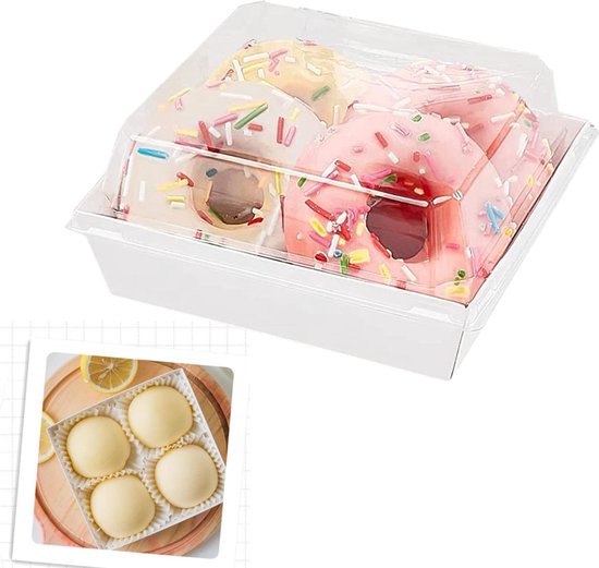 Bakepacker 60 stks Witte Bakkerij Dozen Met Venster 6x6x3 Inch Dikke