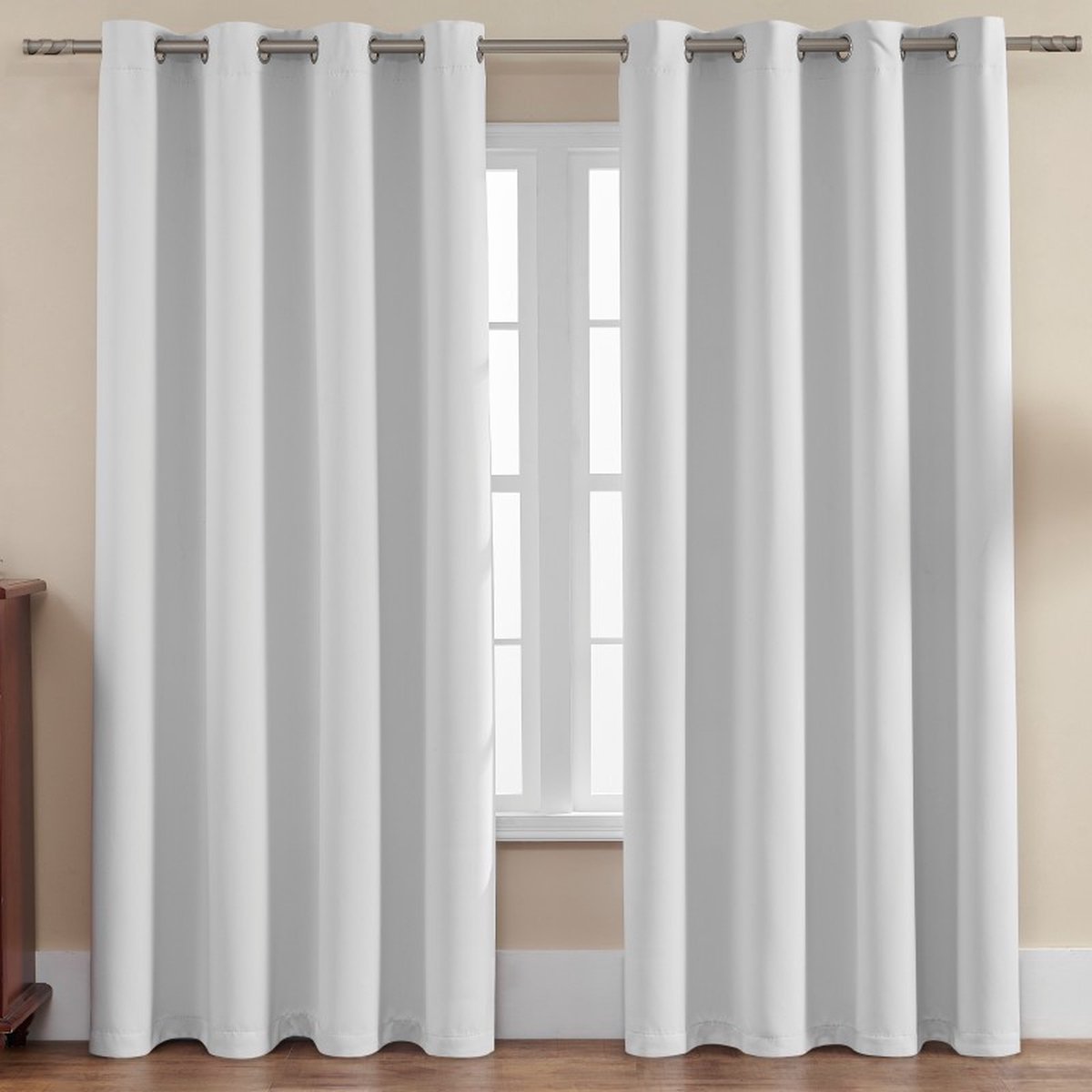 Verduisterende Gordijnen , 2 stuks, Moderne Gordijnen Warmte-isolerend voor Woonkamer, Slaapkamer - Wit - 132x183