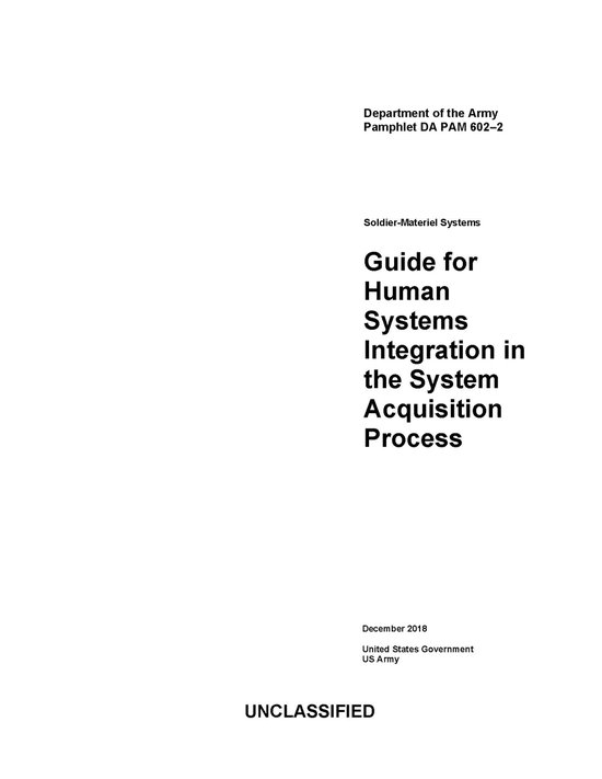 Department of the Army Pamphlet DA PAM 602-2 Guide for Human ... - cover