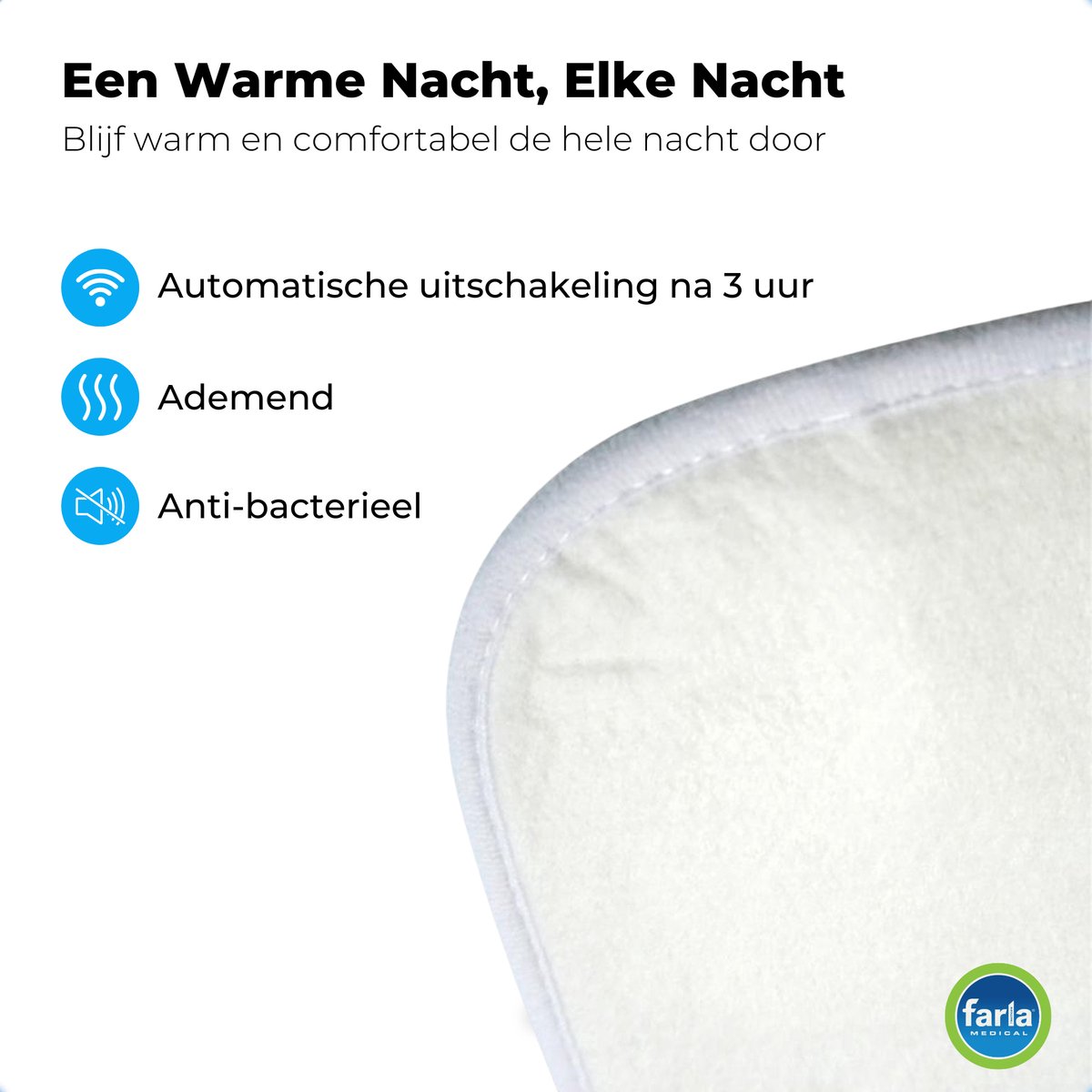 Elektrische Onderdeken Wasbaar - 150cm x 80cm - 3 Temperatuurstanden - Eenpersoons - ademend - snelle opwarming - anti bacterieel - Automatisch uitschakelen na 3 uur - wasbare elektrische onderdeken – foto 7