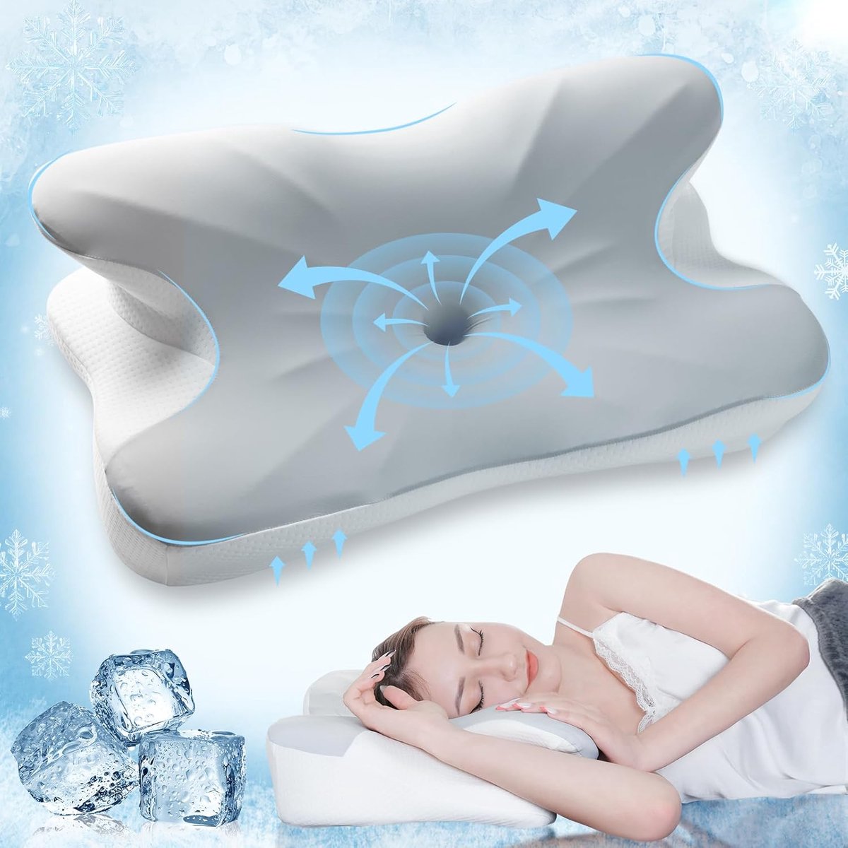 Solacis Hoofdkussen Nekklachten - Hoofdkussen - Hoofdkussen Nekpijn - Hoofdkussen Neksteun - Must have voor het slapen!