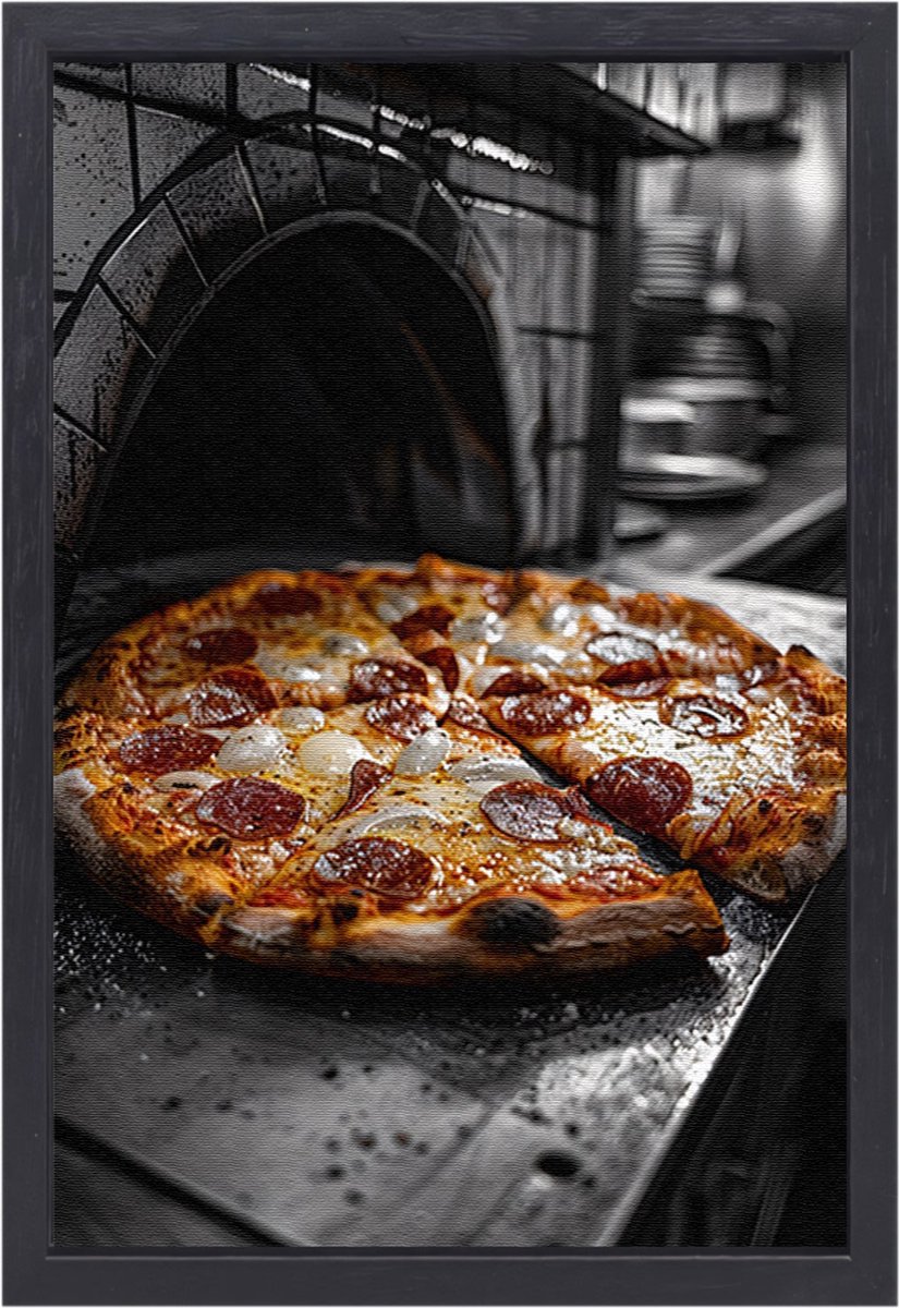 Pizza schilderijen - Voedsel portret - Schilderij op canvas Oven - Landelijke schilderijen