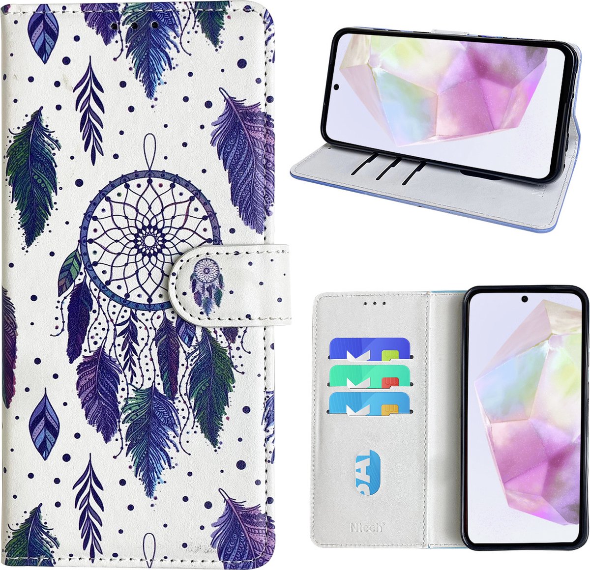 Hoesje geschikt voor Samsung Galaxy A35 Bookcase met dromenvanger print