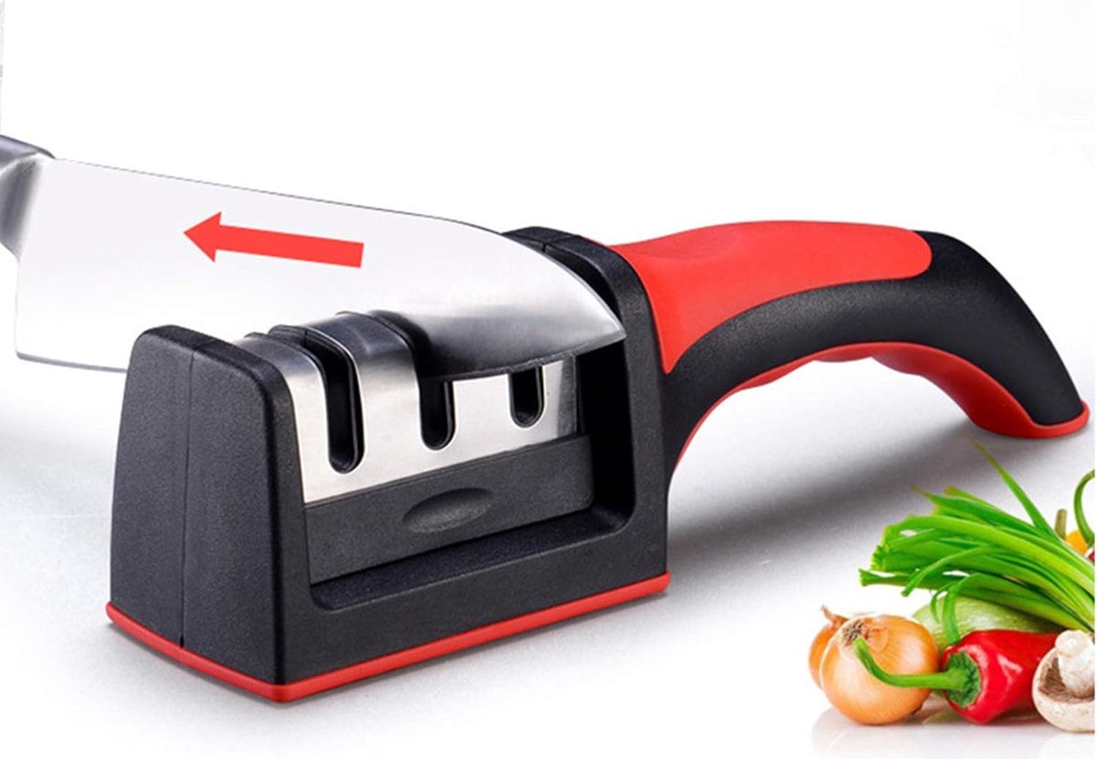 Messenslijper 3-traps messenslijpgereedschap voor bot staal schillen koken en zakmessen voor het herstellen en polijsten van lemmeten