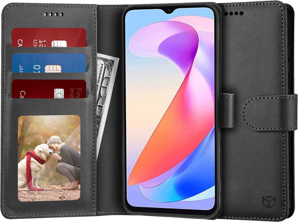 Techsuit Diary Book Wallet Case hoesje voor HONOR X6a - Zwart