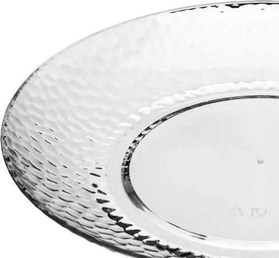 Secret de Gourmet onbreekbare diner borden - kunststof - gehamderde stijl - transparant - Dia 27 cm — afbeelding 2