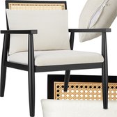 tectake® - Loungestoel - Stoel met Weens weefsel - Moderne cocktailstoel - Fauteuil- Relaxstoel voor de eetkamer - Bruin