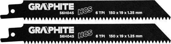 Recipro Zaagblad 150 x 19 x 1,25 mm 6 TPI , 2 stuks verpakt