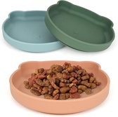 Kattenbak met standaard, Smavles verhoogde hondenbak voor katten, kattenbak met standaard 15 graden gekanteld, verhoogd kattenvoederstation voor kleine honden en katten