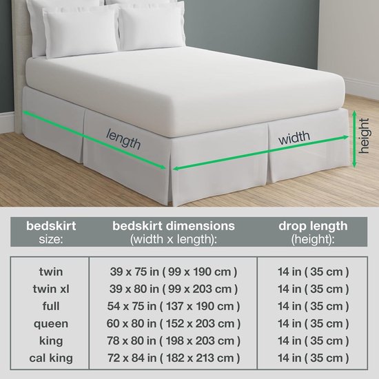 Jupe De Lit Hotel Collection - Bleu Marine, King Size, Drop 16 Pouces - 100% Coton (neuf)